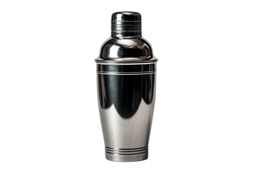 Polished stainless steel cocktail shaker