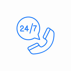 24 7 call center icon sign vector