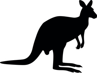 Kangaroo silhouette australian wildlife icon