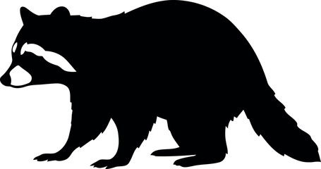 Raccoon silhouette black and white wildlife icon © Collect Silhouettes