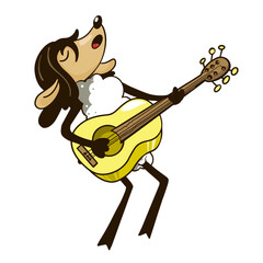 Doolde sheep playing guitar