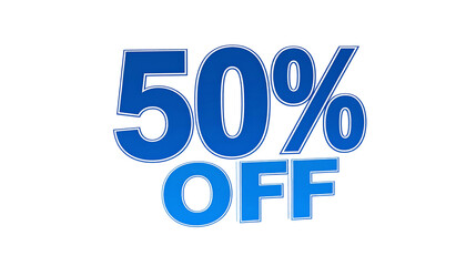 50% off discount label, isolated on transparent background