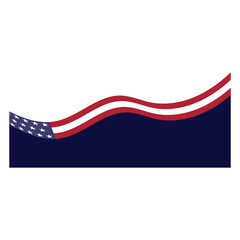 Wavy US Flag Border Frame for Independence Day, Patriotic Day. Vector Illustration.