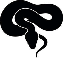 Black snake silhouette isolated on white background