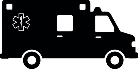 Ambulance silhouette emergency medical vehicle icon