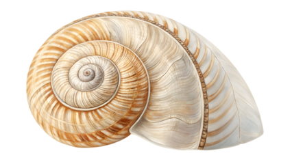 nautilus shell  , sea shell , Common periwinkle shell isolated on transparent background