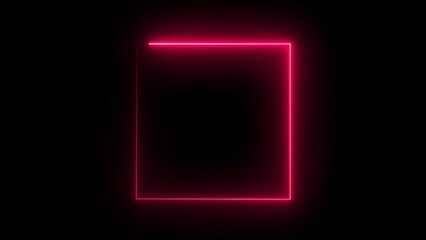Glowing Neon Pink Square Frame on Black Background image