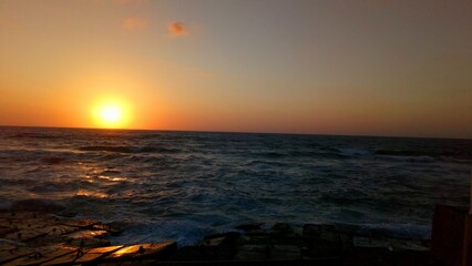 Tranquil moment on an empty beach in North Coast, Egypt
