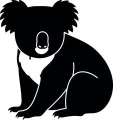 Cute koala silhouette australian wildlife icon