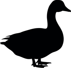 Black goose silhouette on white background