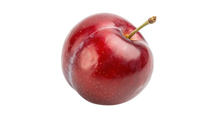 single red plum isolated on transparent background
