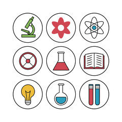 science and laboratory icon bundle.