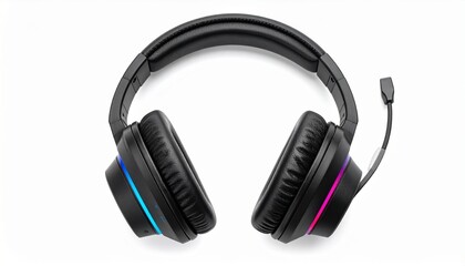 Fototapeta premium RGB Gaming Headset Immersive Audio Experience for Gamers | High-Resolution Photo