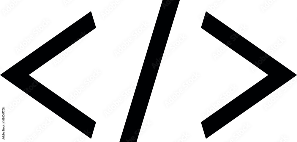 Wall mural coding symbol closing tag for web development
