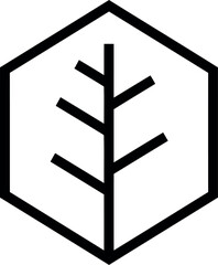 Obraz premium Geometric leaf icon nature eco organic minimalist logo