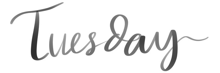 Obraz premium Tuesday - Name of the day hand lettering illustration.
