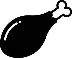 Black chicken leg icon © Collect Silhouettes