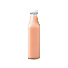 Glass Bottle of Pink Drink on Transparent Background