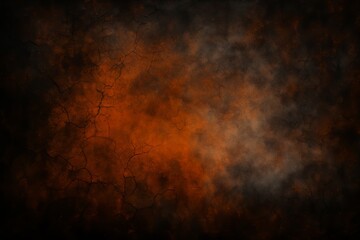 Obraz premium Dark cracked halloween background with orange and black textures for spooky and eerie atmosphere