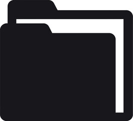 Black folder icon document organization data storage