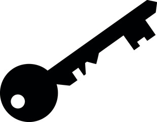 Black key silhouette icon