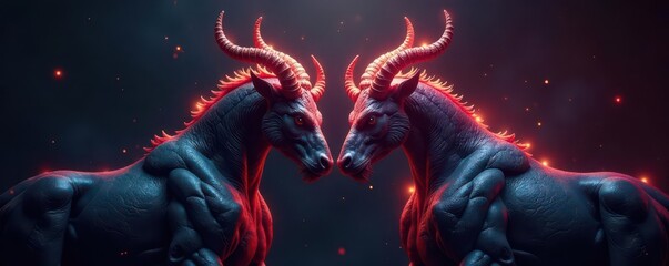 Intertwined four-horned shapes, mirroring perfectly , visual art, fractal