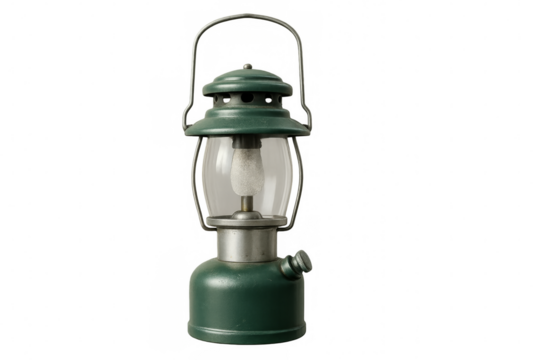 Vintage green lantern with transparent background