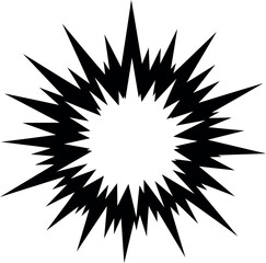 Explosion starburst black white graphic