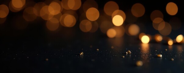 Golden highlights, soft focus, black backdrop, graphic, dark, image