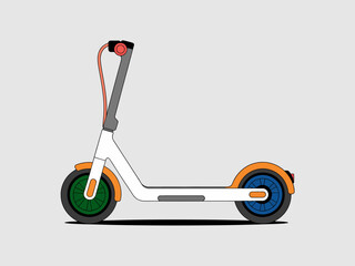 Electric scooter in a colorful style for urban mobility concept trendy transportation and eco friendly commuting with modern design