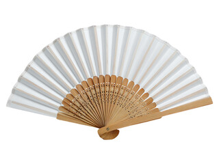 Elegant Traditional Folding Fan Isolated on Transparent Background