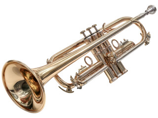 Obraz premium Isolated Brass Trumpet on a Transparent Background for Music Art