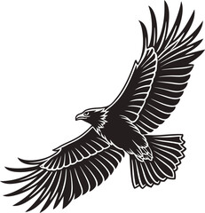 Fototapeta premium bird, eagle, vector, animal, silhouette, illustration, flying, wings, wing, black, dove, tattoo, nature, feather, pigeon, fly, birds, design, wildlife, freedom, wild, flight, hawk, falcon, symbol