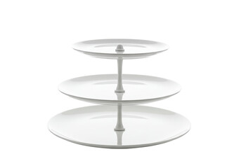 Isolated Three-Tiered White Serving Stand for Elegant Dessert Display