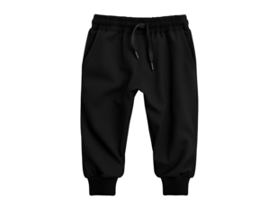 Black Cropped Sweatpants with Drawstring Waist and Elastic Cuffs