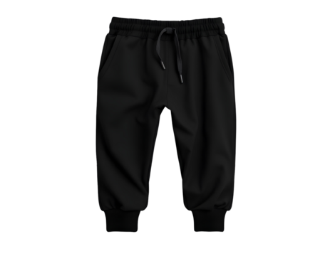 Black Cropped Sweatpants with Drawstring Waist and Elastic Cuffs