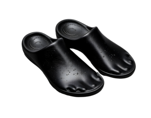 Black rubber clogs, waterproof shoes, footwear