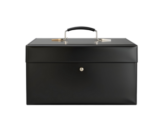 Black Cash Box with Handle and Keys