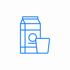 carton of milk and a glass icon sign vector