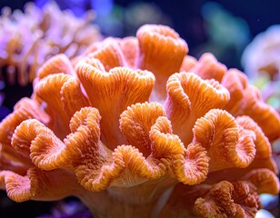 Obraz premium Orange Leather Coral Sarcophyton Underwater