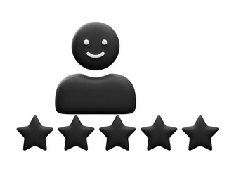 Isolated Five Star Customer Review Icon