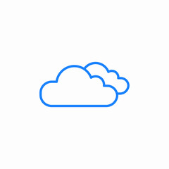 cloud cover with 2 clouds icon sign vector
