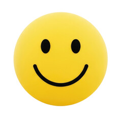 Yellow smiley face cutout isolated on transparent bg, png