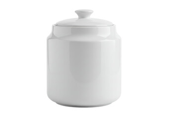 Isolated Simple White Ceramic Sugar Bowl