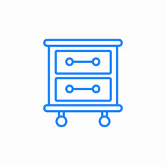 dresser with two drawers icon sign vector