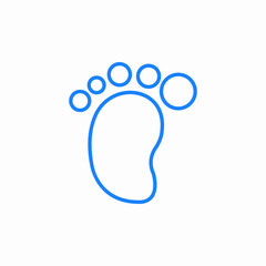 footprint of a small baby icon sign vector
