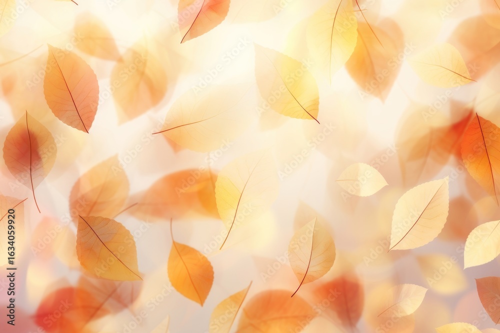 Wall mural autumn leaf shape pattern bokeh effect background backgrounds abstract outdoors.