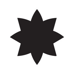 Obraz premium Eight pointed star silhouette vector isolated on white background