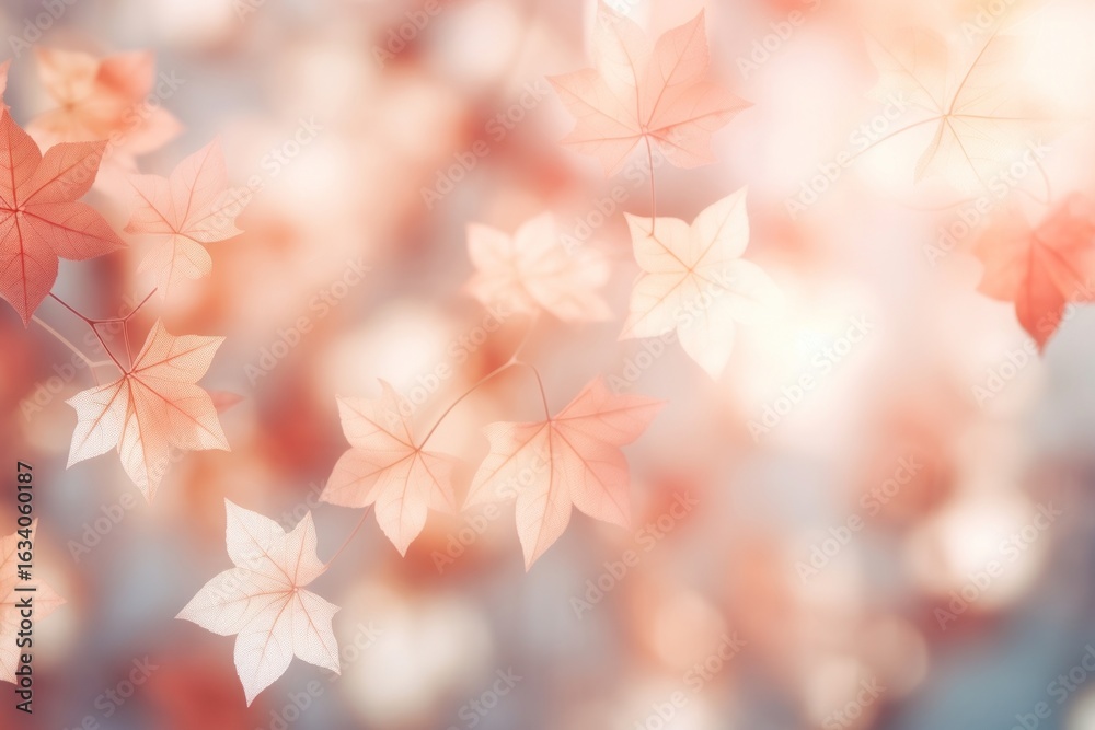 Wall mural maple shape bokeh effect background backgrounds abstract plant.