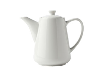 Isolated White Ceramic Teapot for Hot Beverage Service